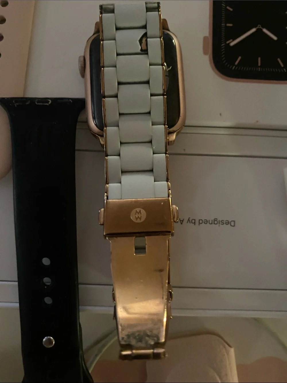 Apple Watch in Rose Gold With Michele Sport Band Charger and Extras